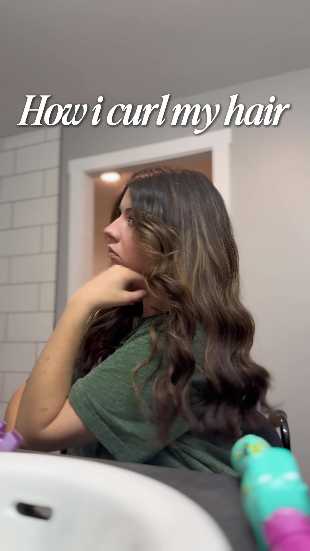 TikTok post by @kenzierinehart15 for Tideway. Caption reads: How I curl my hair🩷 #tideway #beachwaver....