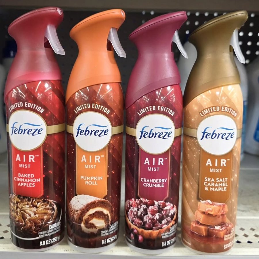 Instagram post by @snackolator for Febreze. Caption reads: Febreze out here dropping sweet fall snack air....