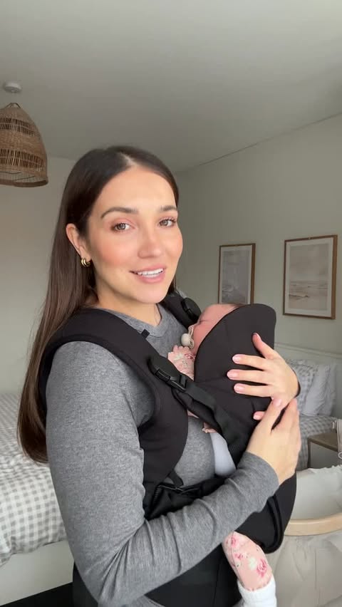 Instagram post by @sophiewestbrooke for Mamas & Papas. Caption reads: Closeness without the backache - YES PLEASE! 💗....