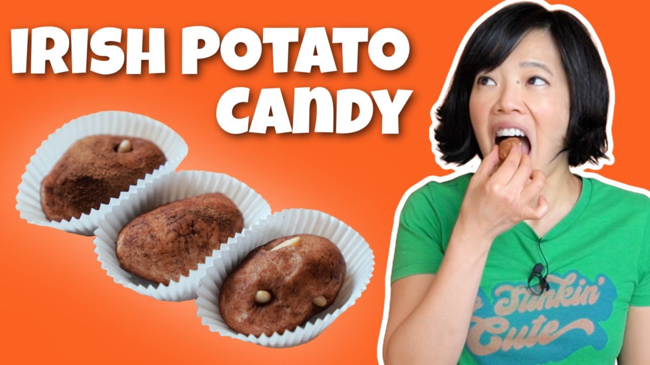YouTube post by @emmymade for The Kitchn. Caption reads: Irish Potato Candy 🥔 Peppermint Potato Candy -....
