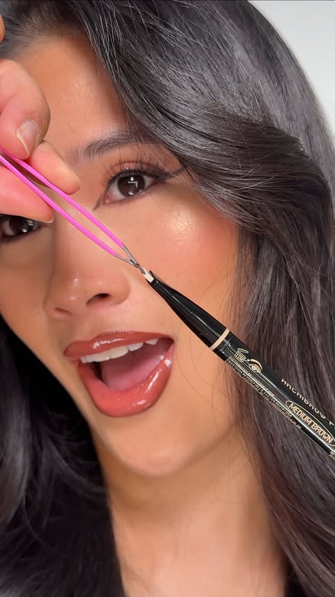 Instagram post by @ling.kt for Anastasia Beverly Hills. Caption reads: [...] microbladed brow look 😍 miss....