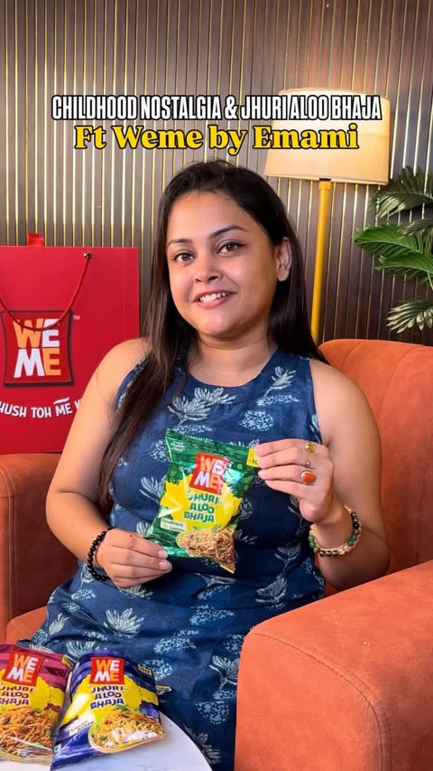 Instagram post by @tint.and.taste for Emami Healthy & Tasty. Caption reads: A Bengali classic, now made easy! ❤️🥔 WeMe Jhuri....