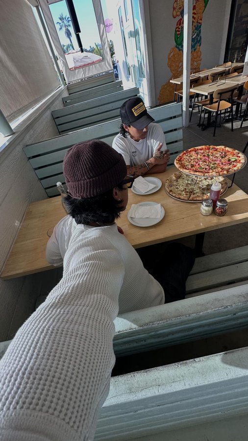 Instagram post by @miguelvpatron for Birkenstock. Caption reads: gotta get my friends right too 🫡🫱🏾‍🫲🏽 #ad....