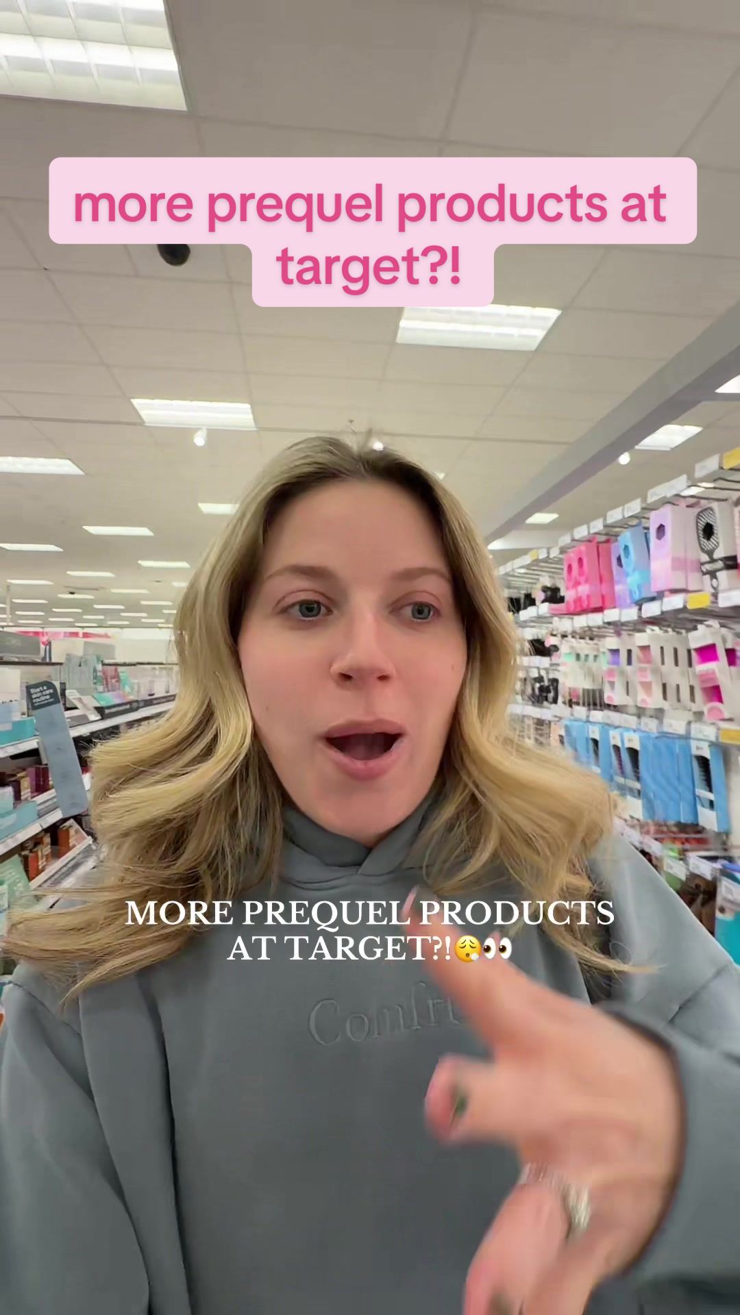 TikTok post by @skincarewithshelbs for Prequel Skin. Caption reads: more @Prequelskin spotted at target!!! ....