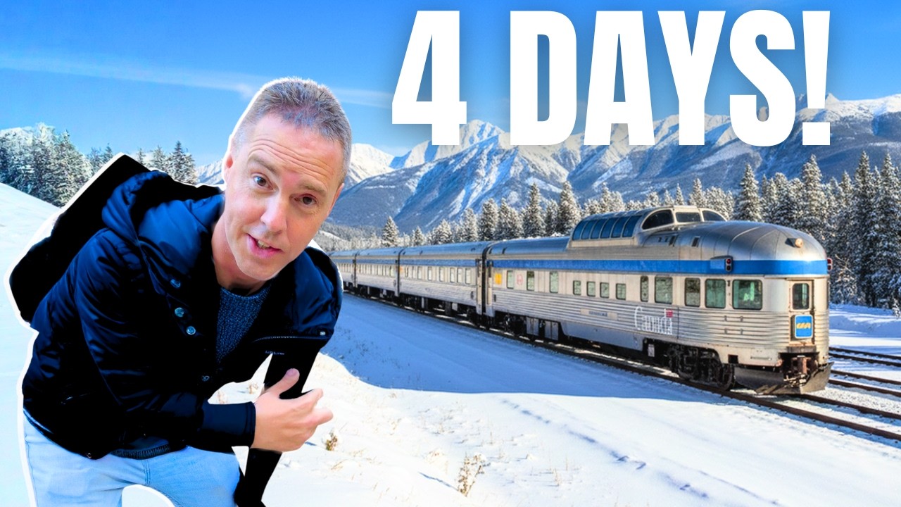 YouTube post by @WalkWithMeTim for Saily. Caption reads: 97hrs On A Luxury Canadian Sleeper Train From....