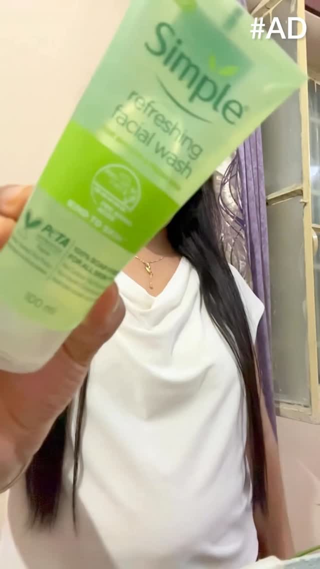 Instagram post by @jaisnits.official5 for Simple Skincare. Caption reads: #AD | Clean, calm, & kind to skin
100% soap-free,....