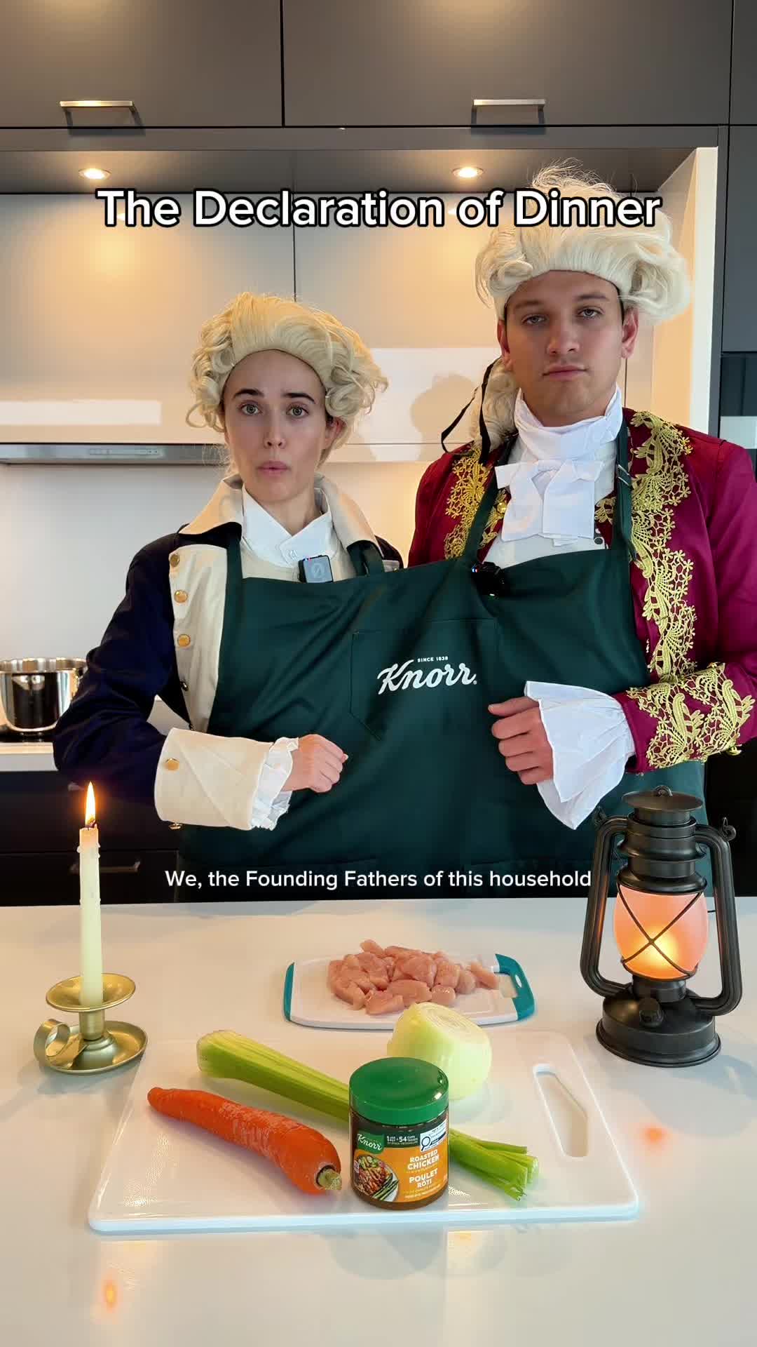 TikTok post by @sydwingold for Knorr. Caption reads: Hear ye, hear ye: we pledge our allegiance to ....