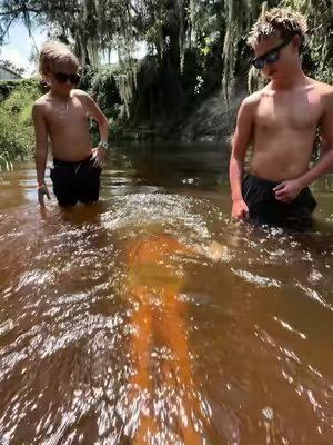 TikTok post by @inshoreboys for Fridababy. Caption reads: Who smells the worst challenge at the Creek with....