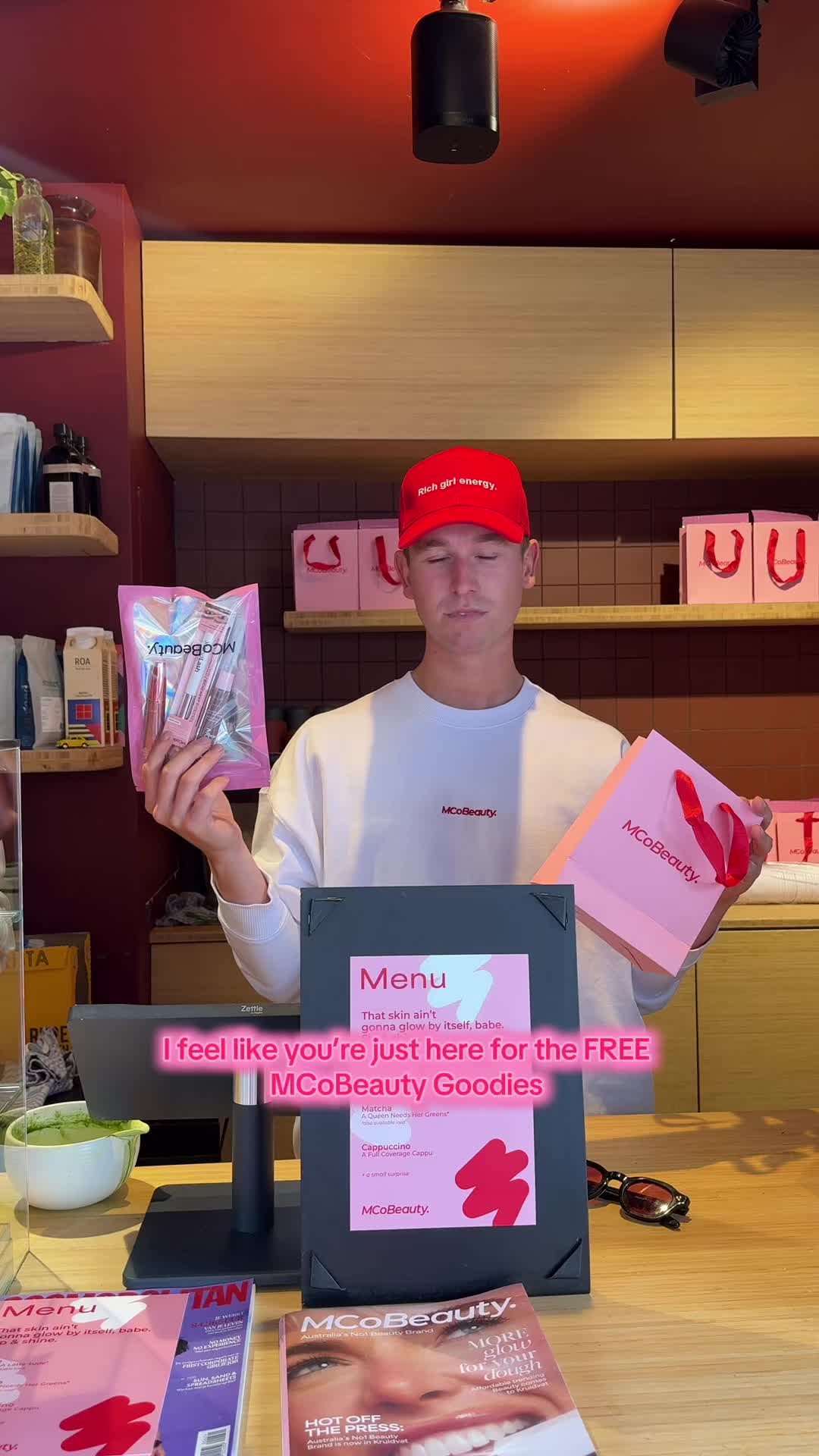 TikTok post by @indysuzanna for Kruidvat. Caption reads: [...] addiction unlocked💖 @mcobeauty_eu....