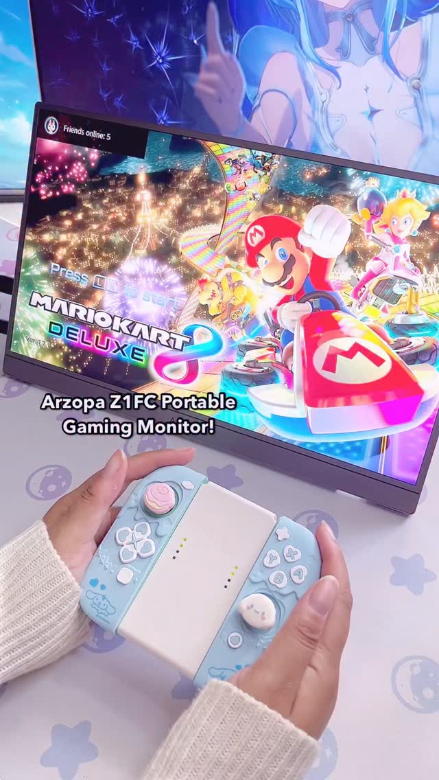 Instagram post by @shaunychu for ARZOPA. Caption reads: 144Hz Gaming Monitor! 💫 
Arzopa Z1FC in Grey 👾 ....