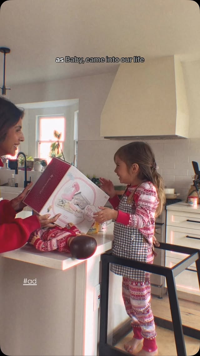 Instagram post by @everydaypursuits for American Girl. Caption reads: had to get her this @americangirlbrand baking set....
