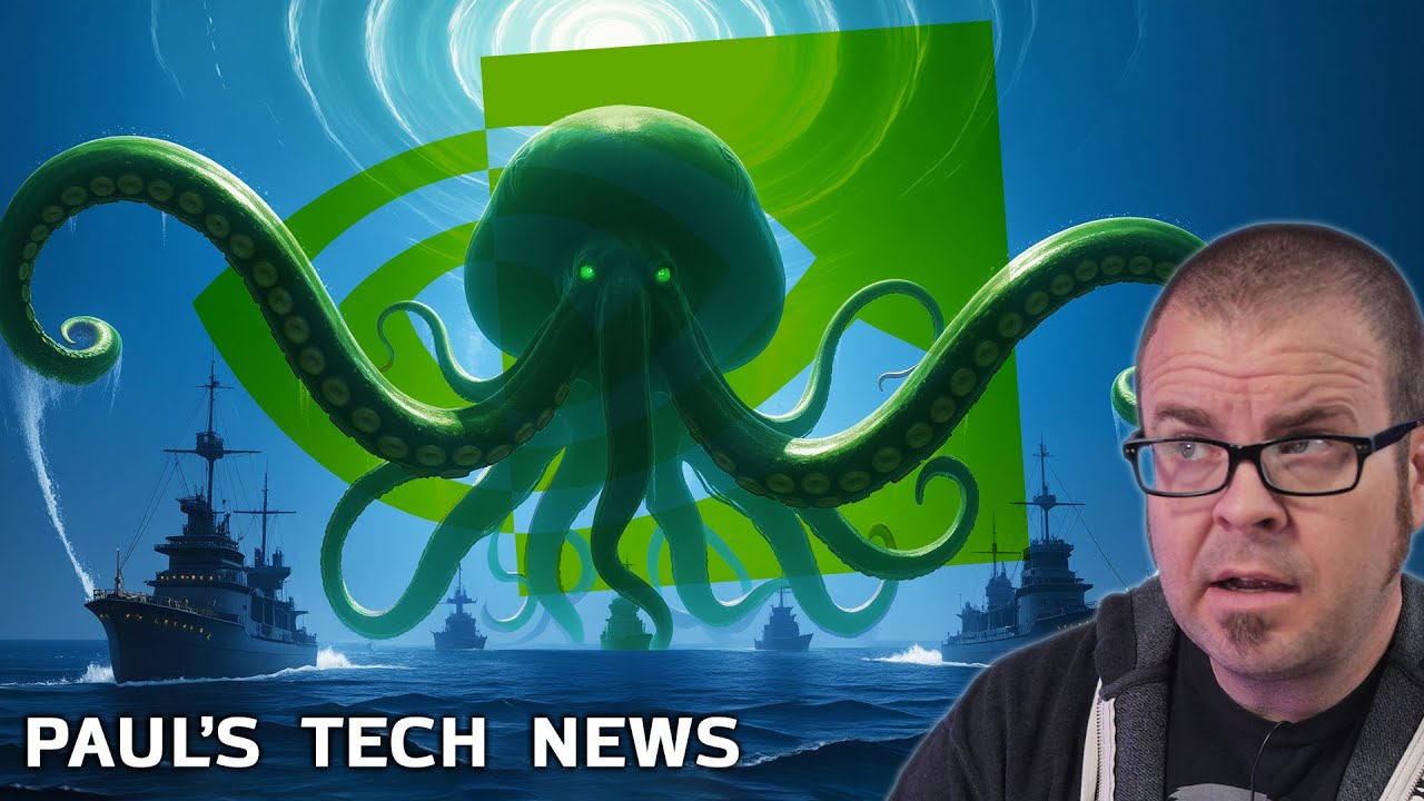 YouTube post by @paulshardware for TechCrunch. Caption reads: Nvidia: What Could Go Wrong? - Tech News Nov 2.