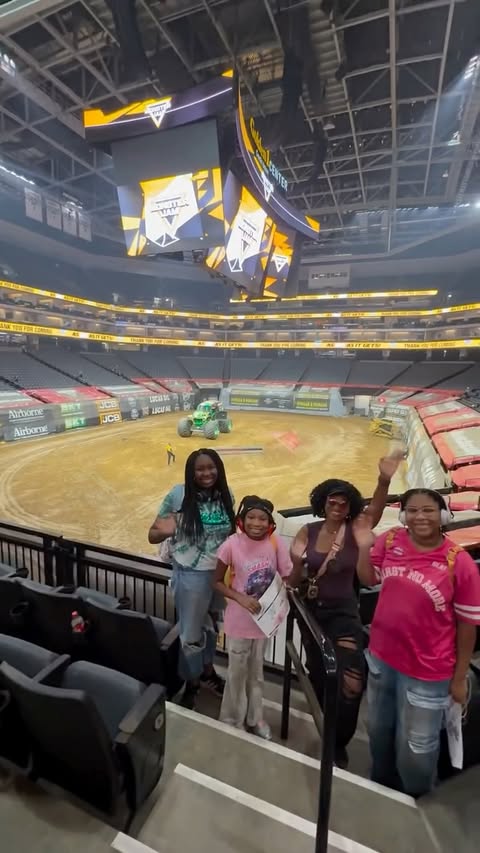 Instagram post by @girlbossmommie_x3 for Monster Jam. Caption reads: #HOSTED @monsterjam What an unforgettable day at....