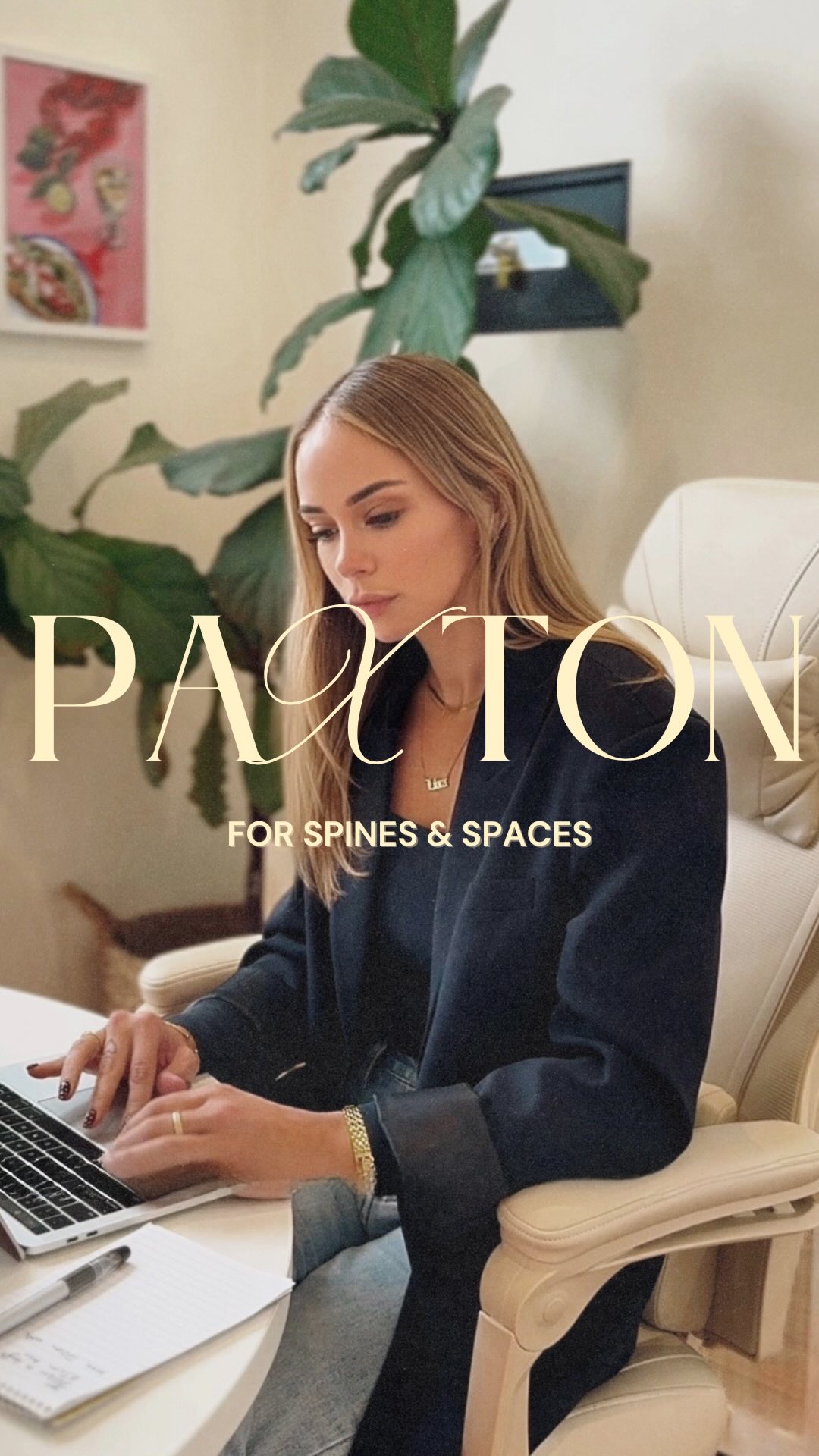 Instagram post by @tee_smyth for Paxton. Caption reads: [...] chair all the way from Japan. 🇯🇵😉....
