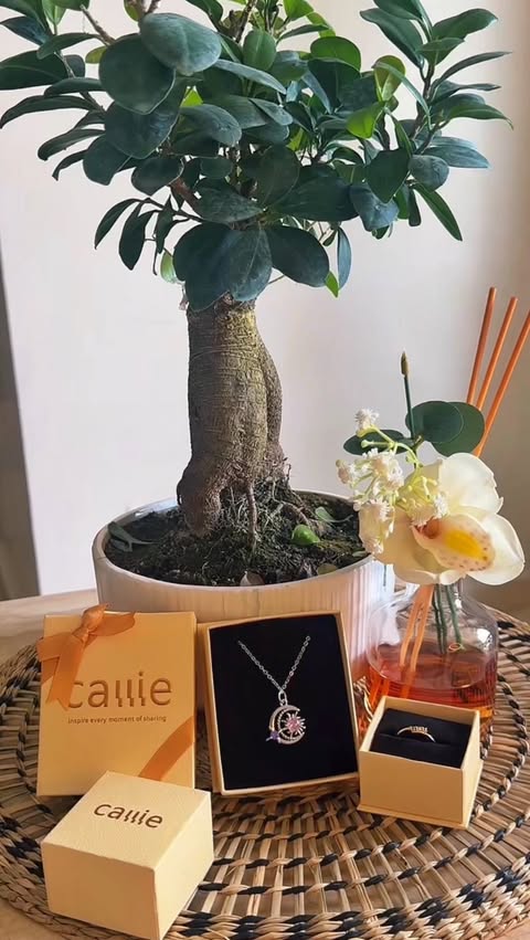 Instagram post by @xxfreiheit93 for Callie Gifts. Caption reads: [...] personalized necklace and ring from....