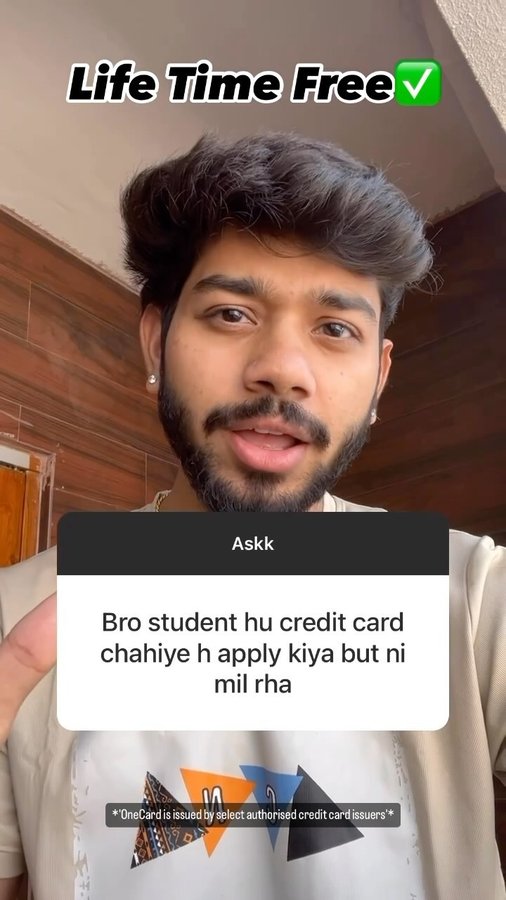 Instagram post by @mohitnagore.ai for OneCard. Caption reads: Tap my bio link and grab the OneCard app!🔥

....