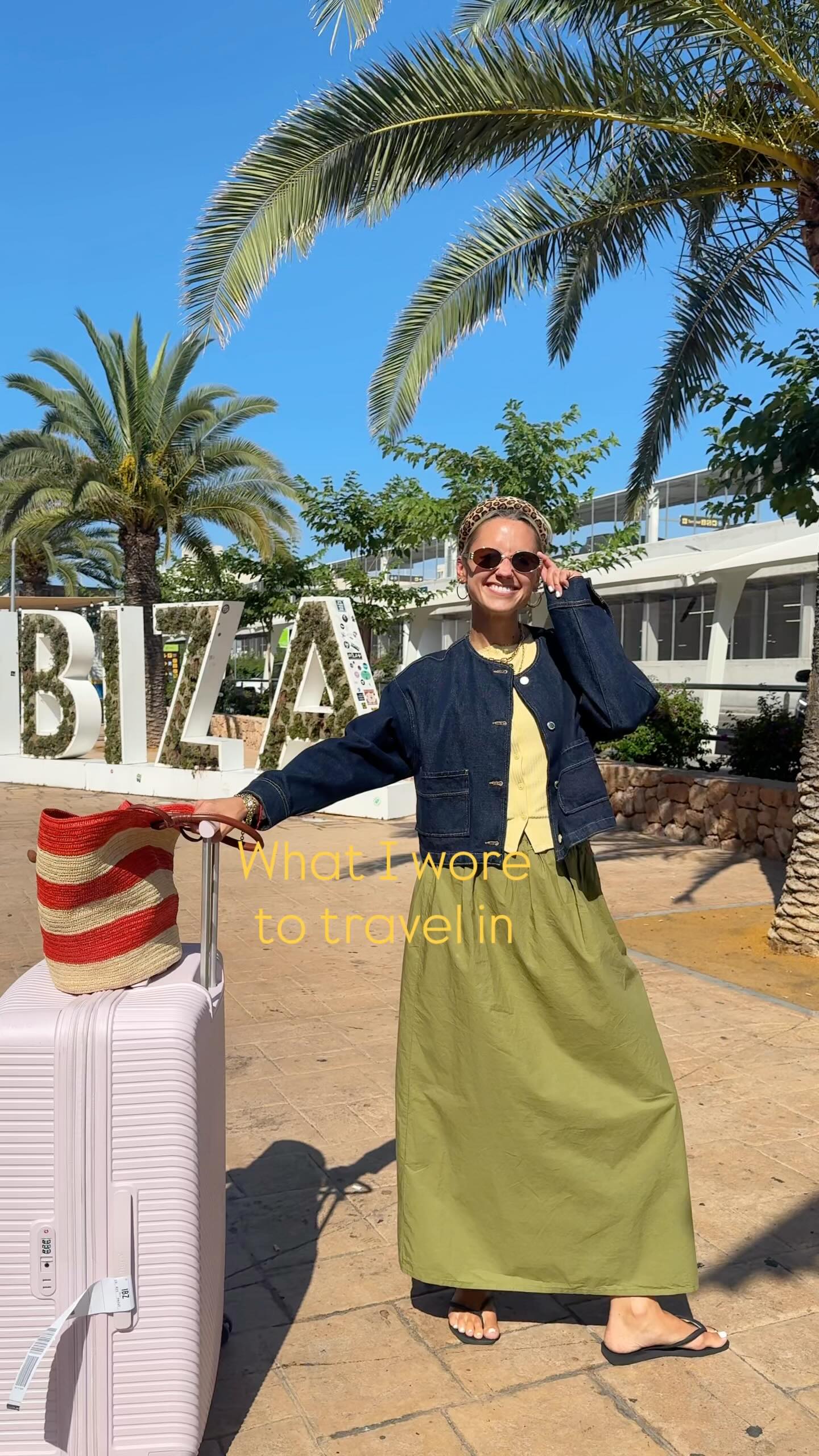 Instagram post by @goodmannersstyle for Havaianas. Caption reads: What I wore to travel to Ibiza ☀️ I managed to....