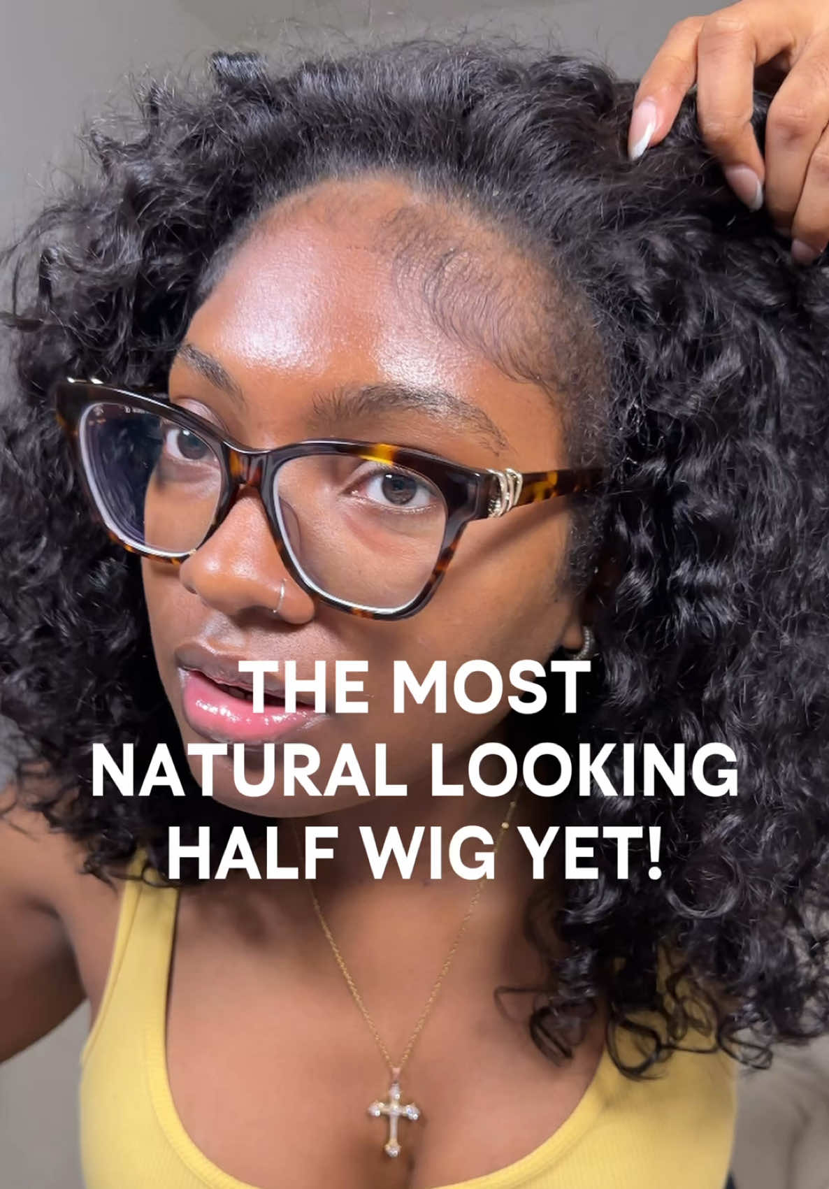 TikTok post by @dajadmani for CurlyMe Hair. Caption reads: [...] natural half wig i’ve done yet 😍 @CurlyMe....