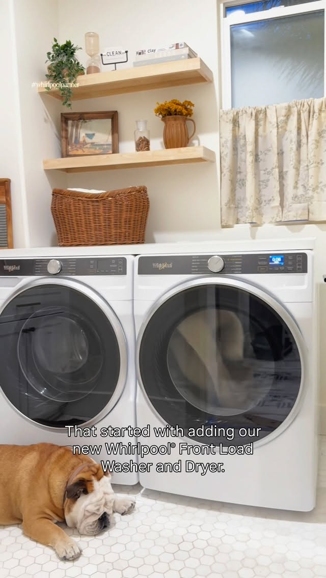 Instagram post by @caitlin.teal for Whirlpool. Caption reads: #ad What’s your worst laundry habit? Is it....