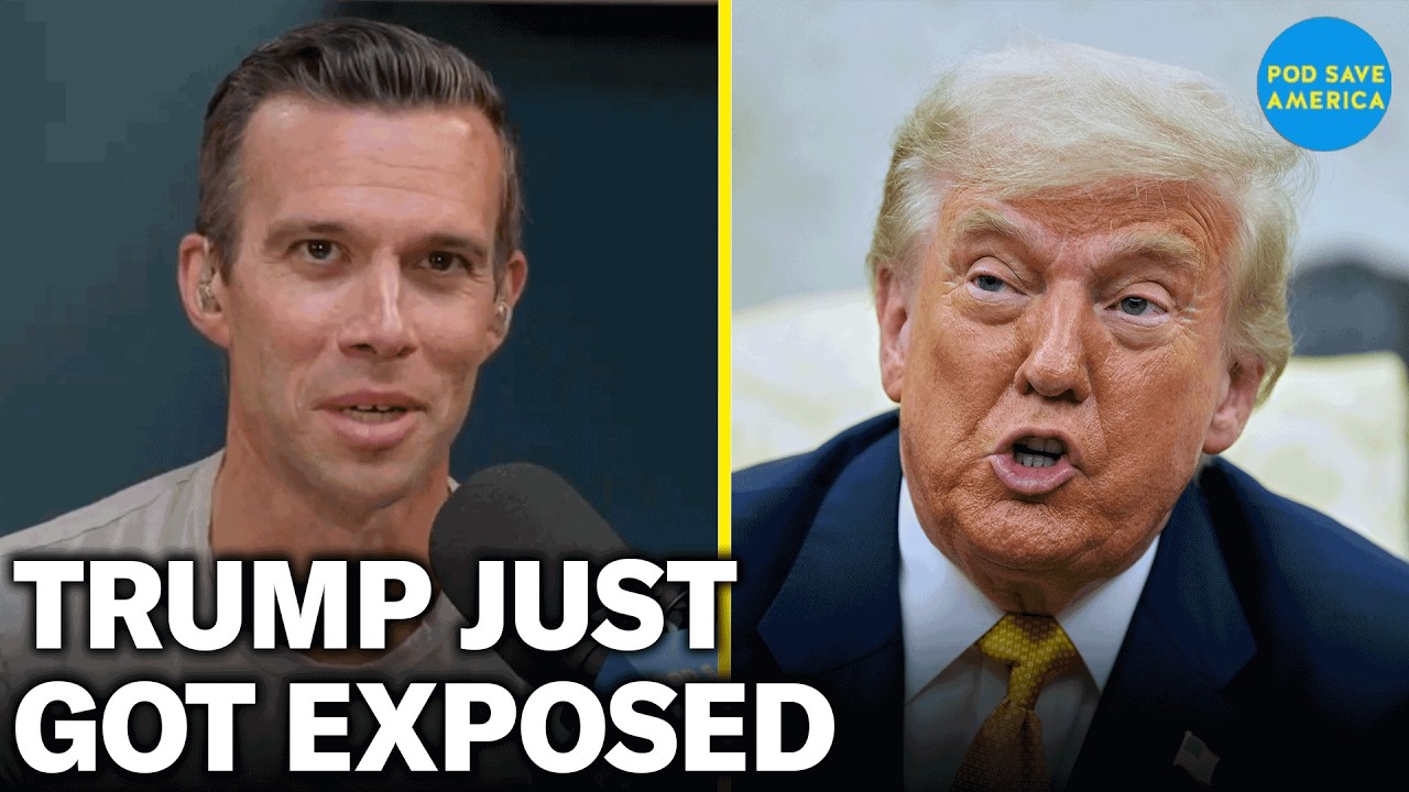 YouTube post by @podsaveamerica for BetterHelp. Caption reads: Trump EXPOSED In New Published Secret Epstein....