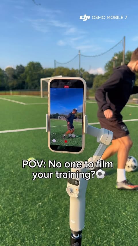 Instagram post by @coach.stusain for DJI OSMO. Caption reads: The DJI Osmo Mobile 7 makes it easier to get....