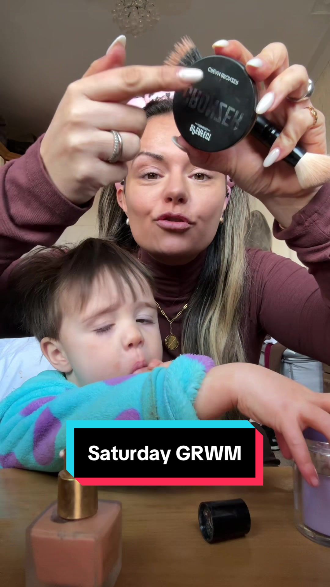 TikTok post by @hardiewifee for BPerfect Cosmetics. Caption reads: [...] #grwm #makeup #cronzer #bperfect @BPerfect....