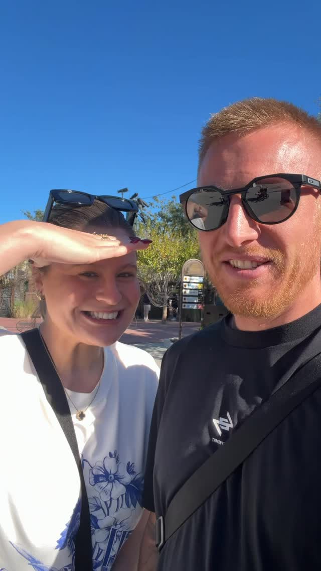 Instagram post by @jessandjakeofficial for British Airways. Caption reads: [...] Jess SO HAPPY! 😆🥹❤️ ad (pr trip)....