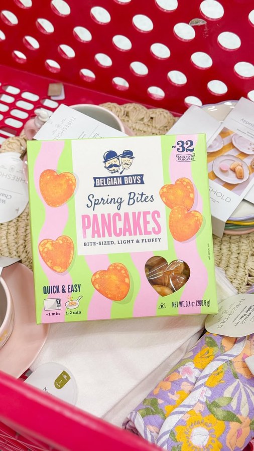 Instagram post by @target_bargains for Belgian Boys. Caption reads: [...] the air—and on your plate! [ad] 🌸✨ Belgian....