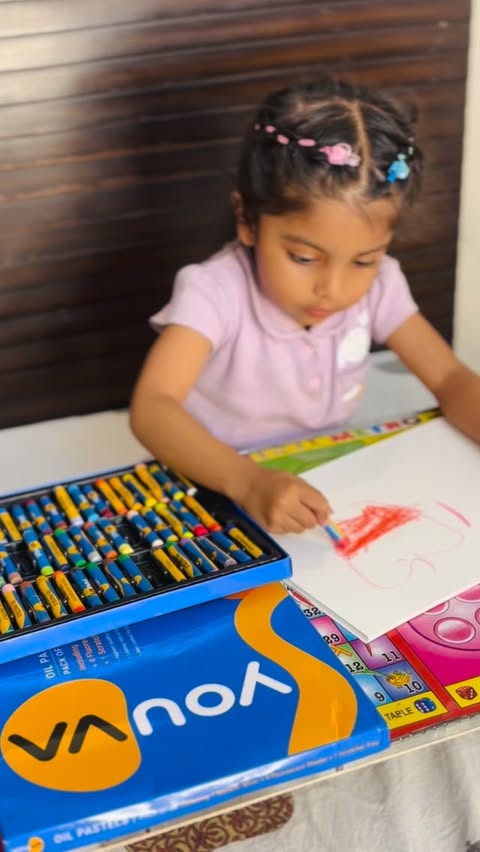 Instagram post by @monika_vermaaa for Youva stationery. Caption reads: Packing Siya’s school bag with all her....
