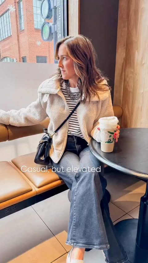 Instagram post by @twopeasinablog for Anthropologie. Caption reads: Comment SHOP for outfit details / Casual but....