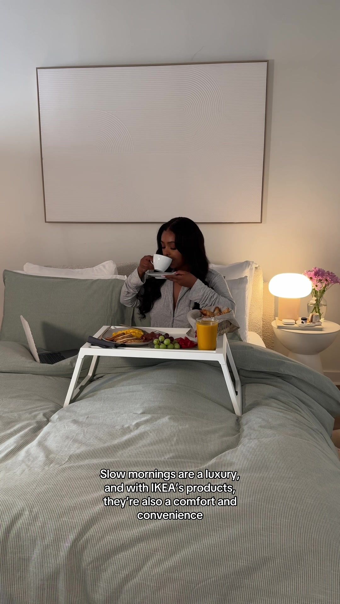 TikTok post by @thatgirlmel3 for IKEA USA. Caption reads: Weekend mornings made perfect with IKEA....