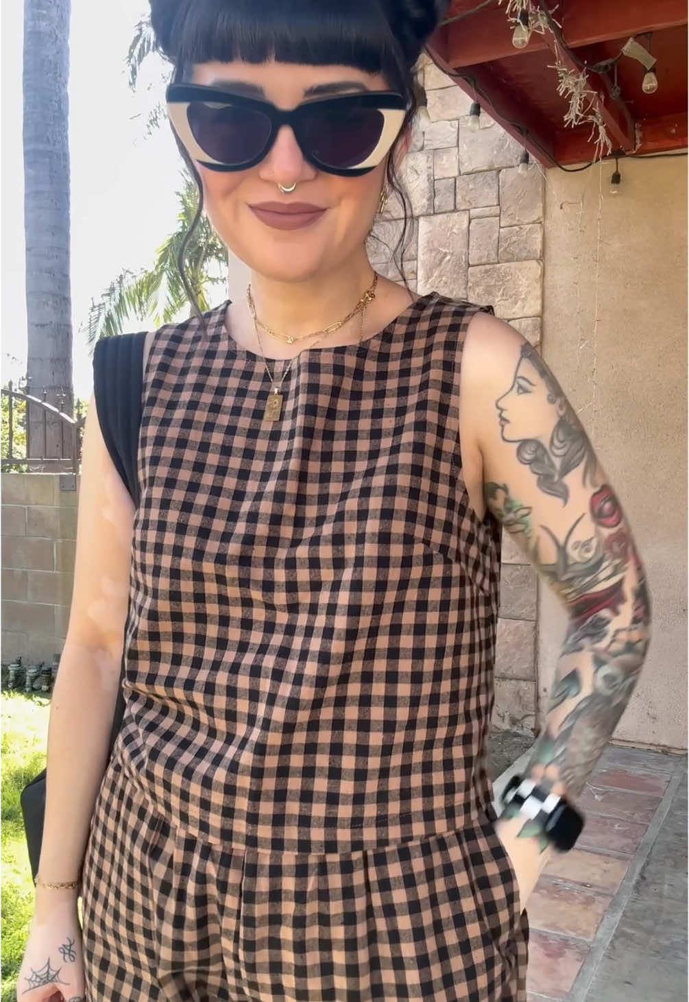 TikTok post by @emmababii for BAGGU. Caption reads: [...] #outfitinspo #fyp @Valleyeyewear @BAGGU .