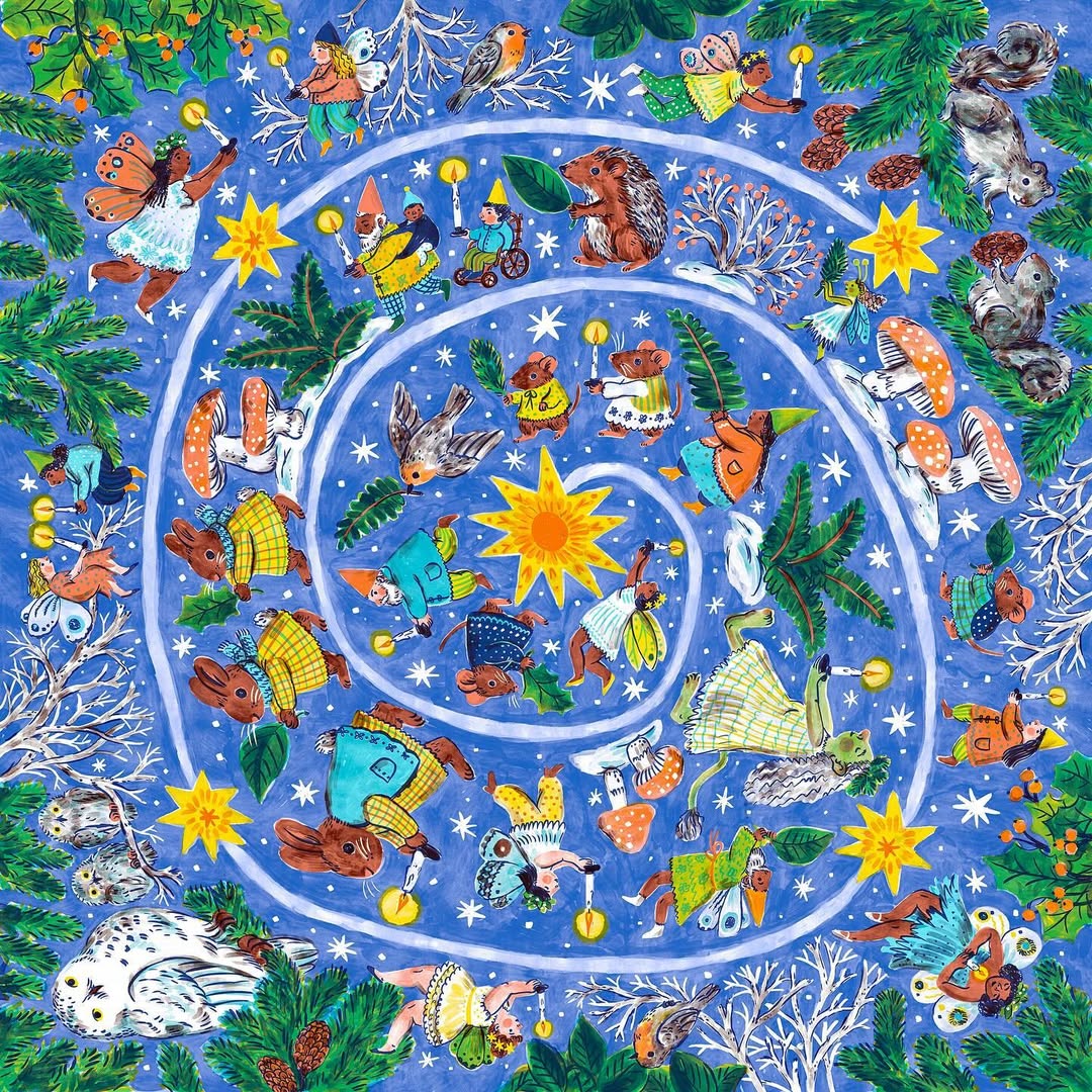 Instagram post by @phoebewahl for Sarah’s Silks. Caption reads: [...] peace 🕯️💛 From my collection with....