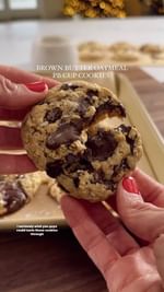 Instagram post by @kalejunkie for UNREAL Snacks. Caption reads: @kalejunkie BROWN BUTTER OATMEAL PEANUT BUTTER CUP....