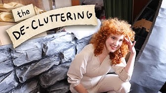 YouTube post by @rachelmaksy for thredUP. Caption reads: Decluttering the Mess I've Been Ignoring for 3....