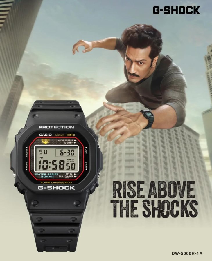 Instagram post by @rahuljhangiani for G-SHOCK. Caption reads: @vickykaushal09 for @gshock_in team....