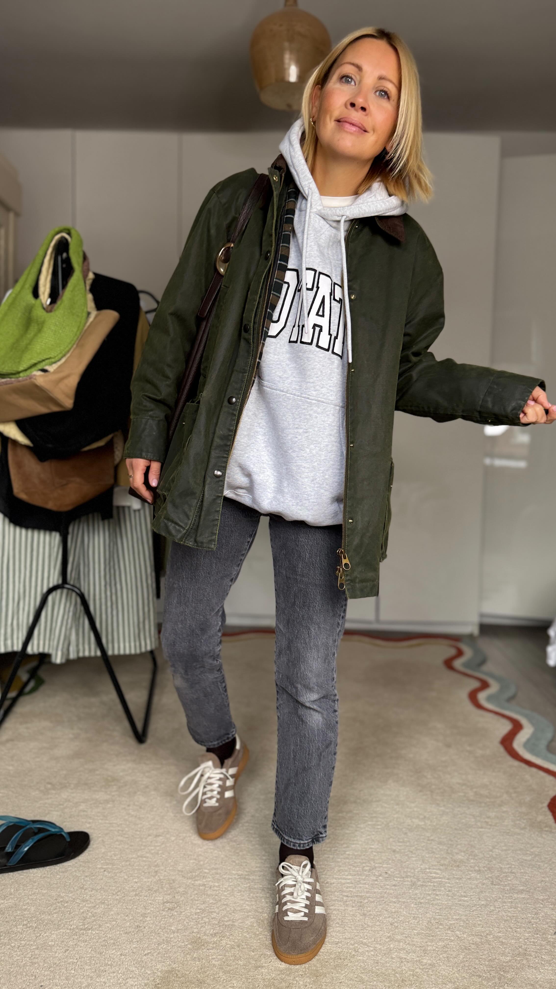 Instagram post by @ashley.dainty for Anthropologie. Caption reads: What I wore on the weekend to a football....