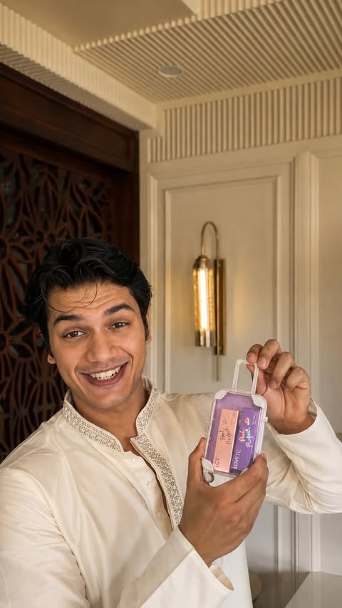 Instagram post by @hridayygupta for LOVE, TC. Caption reads: [...] about your Rakhi gift? This cute LOVETC lip....