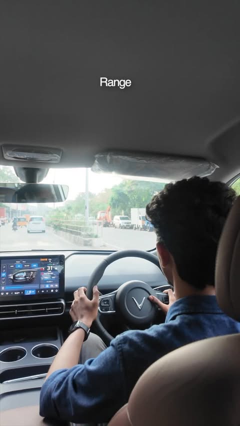 Instagram post by @ranjith_cs_ for VinFast. Caption reads: [...] just makes more sense now ⚡🚗🔋 With....