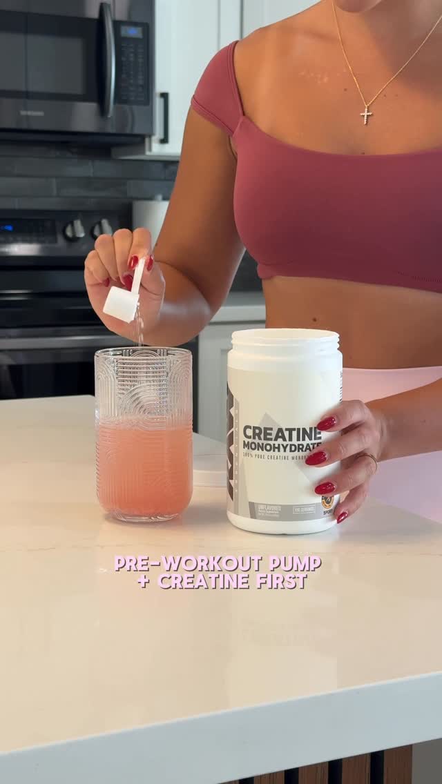 Instagram post by @kzfetters for – Get Raw Nutrition. Caption reads: 4 barbell exercises for growth🍑 pre-workout is....