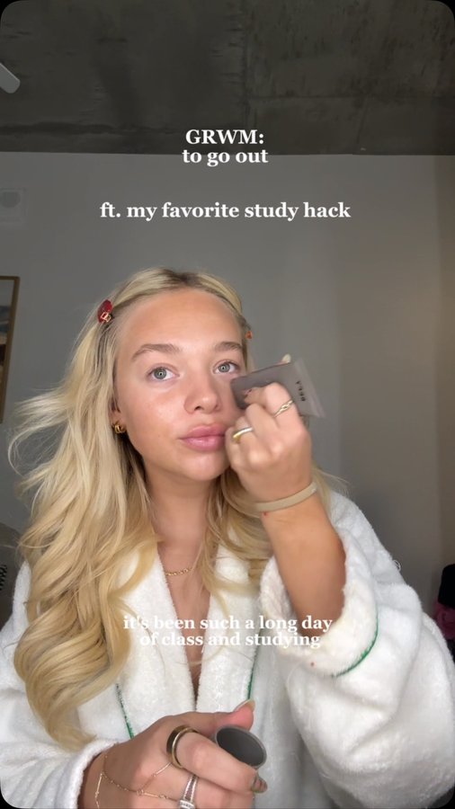 Instagram post by @averykkroll for Quizlet. Caption reads: GRWM ft. @quizlet aka the only way I have been....