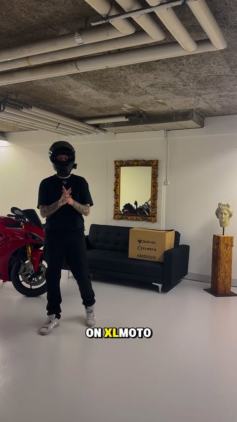 Instagram post by @ajsupersport for Xlmoto. Caption reads: BLACK FRIDAY SALE UP TO 80% ON @xlmoto 🔥 Comfy....