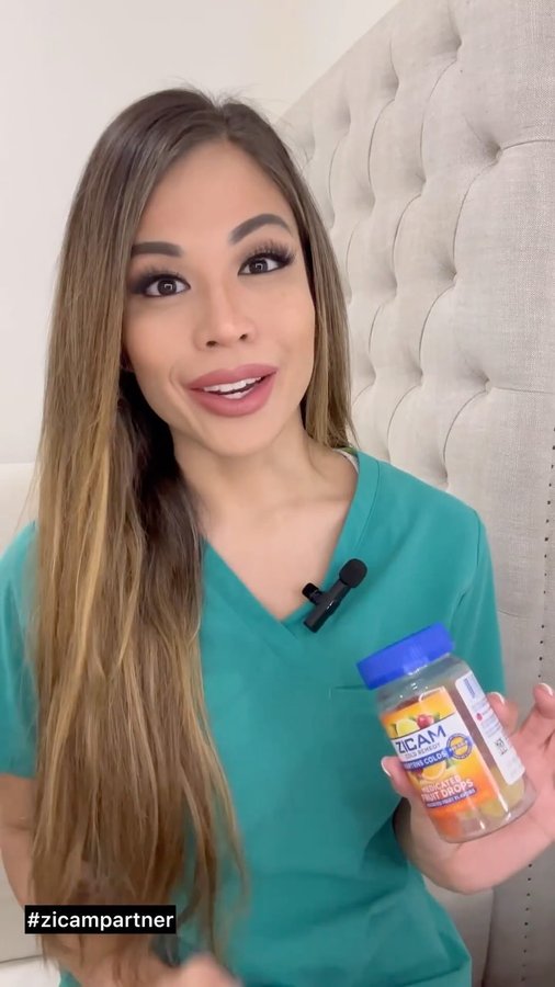 Instagram post by @dr.audreyxsue for Zicam. Caption reads: #ad Who else is tired of getting sick this season?....