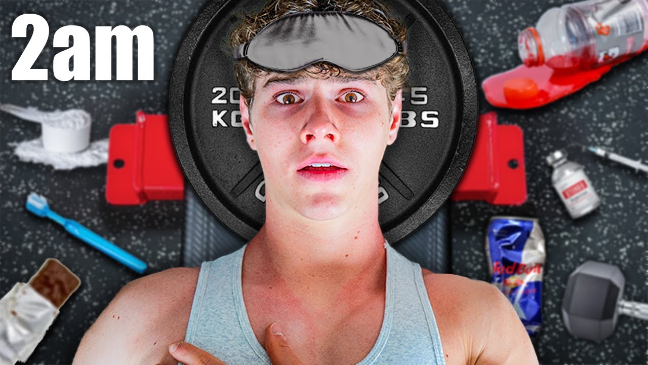 YouTube post by @caseykellyfit for RYSE Supps. Caption reads: I Tried Living At The Gym.