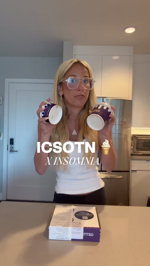 Instagram post by @cjawnsllc for Insomnia Cookies. Caption reads: IT’S @insomniacookies X ICSOTN !!!! Dream collab &....
