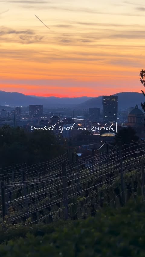 Instagram post by @eatwith_an for Nuii Icecream. Caption reads: one of the most beautiful sunset spots in zurich....