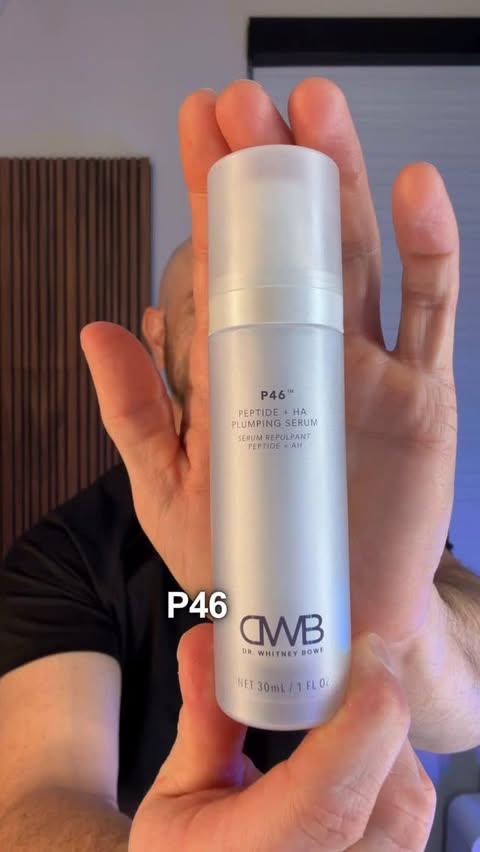 Instagram post by @drdustinportela for Dr. Whitney Bowe Beauty. Caption reads: [...] Peptide +HA Plumping Serum from....
