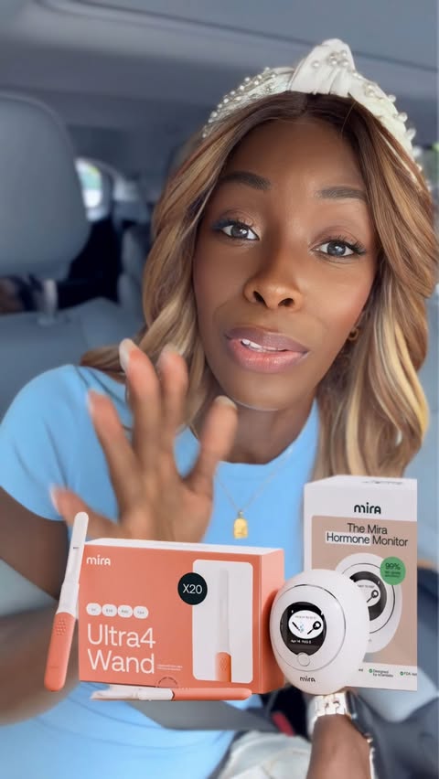 Instagram post by @naidalynn.xo for Mira Fertility. Caption reads: Paid partnership with Mira #mirapartner #ultra4....