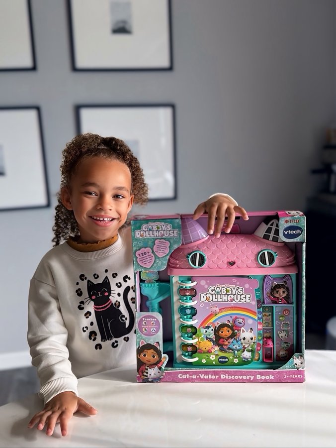 Instagram post by @ashleyimperfect for VTech Toys USA. Caption reads: My daughter’s been obsessed with the Gabby’s....