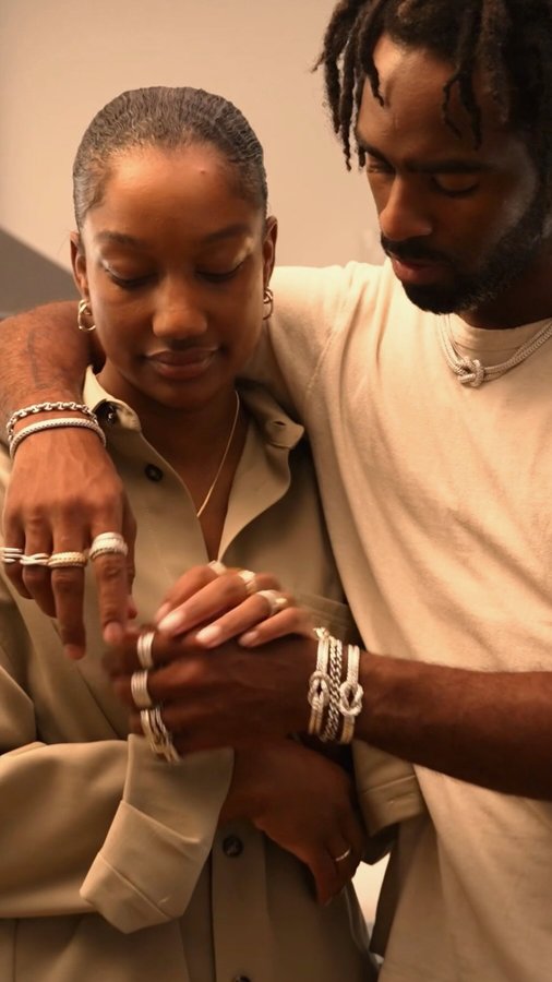 Instagram post by @justinb00ne for John Hardy. Caption reads: Mom & Dads jewelry is off limits @johnhardyjewelry....